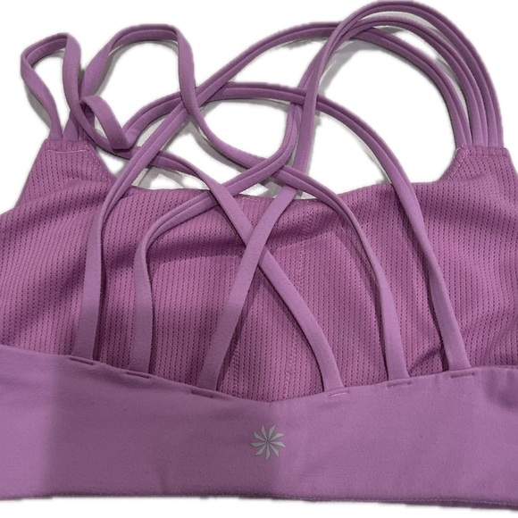 Athleta criss cross six straps sport bra excellent condition size s color Lilac - Picture 8 of 14